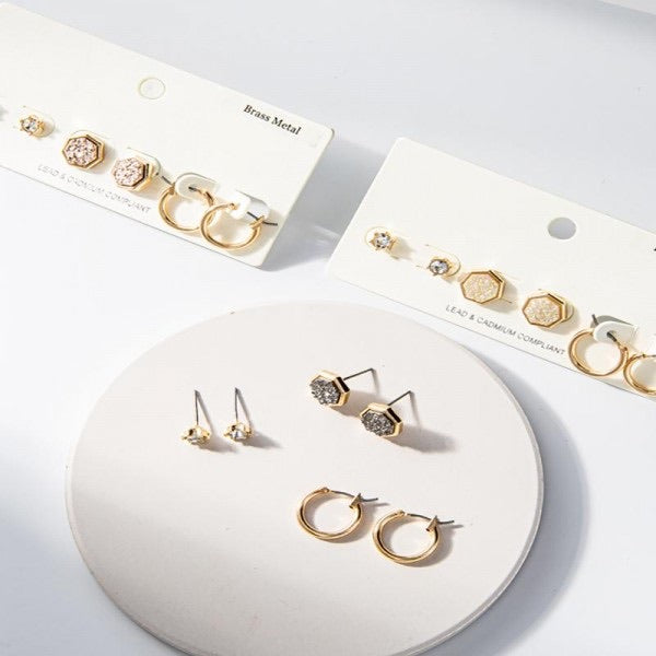 Set Of Three Earrings Set