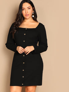 Plus Size Buttoned Up Dress